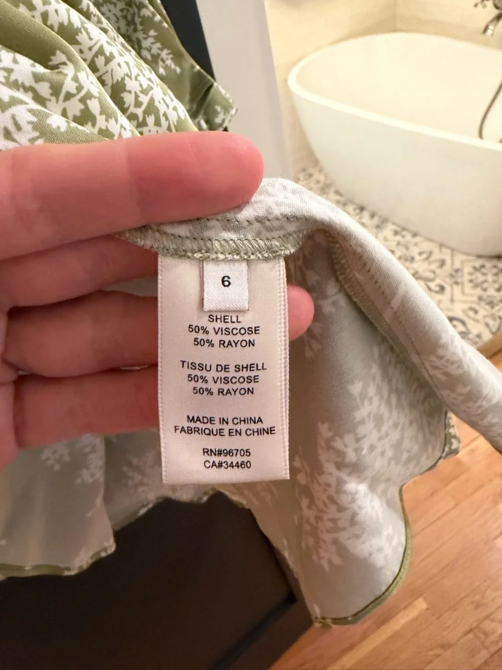 Rebecca Taylor Sage Green Floral Long-Sleeve A-Line Dress
